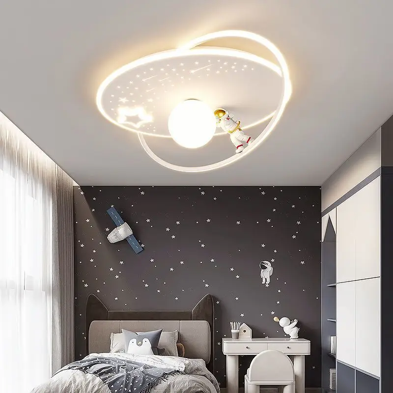 

Children's room lamp bedroom room ceiling lamp modern minimalist boy girl cartoon planet spaceman astronaut lamp