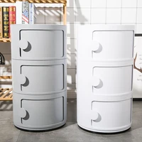 nordic bedside table white plastic creative small cabinet modern simple mini simple circular storage side cabinet