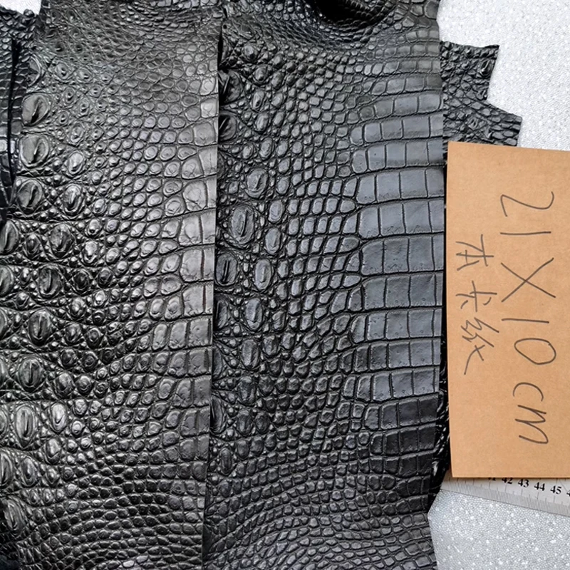 

Genuine Cro/Ali Leather Piece, DIY Craft Material for Handmade Wallet, Watch Straps, Black, 1 Piece