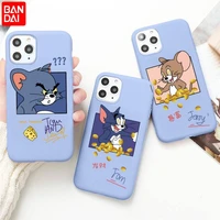 cartoon tom and jerry phone case for iphone 13 12 mini 11 pro max x xr xs 8 7 6s plus candy purple silicone cover
