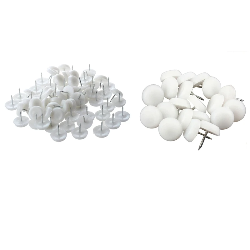 

70X Chair Table Feet Nail Pad Nail-On Glide Floor Protector 1.8Mm & 100X 14Mm Felt Feet Pad Skid Glide Nail