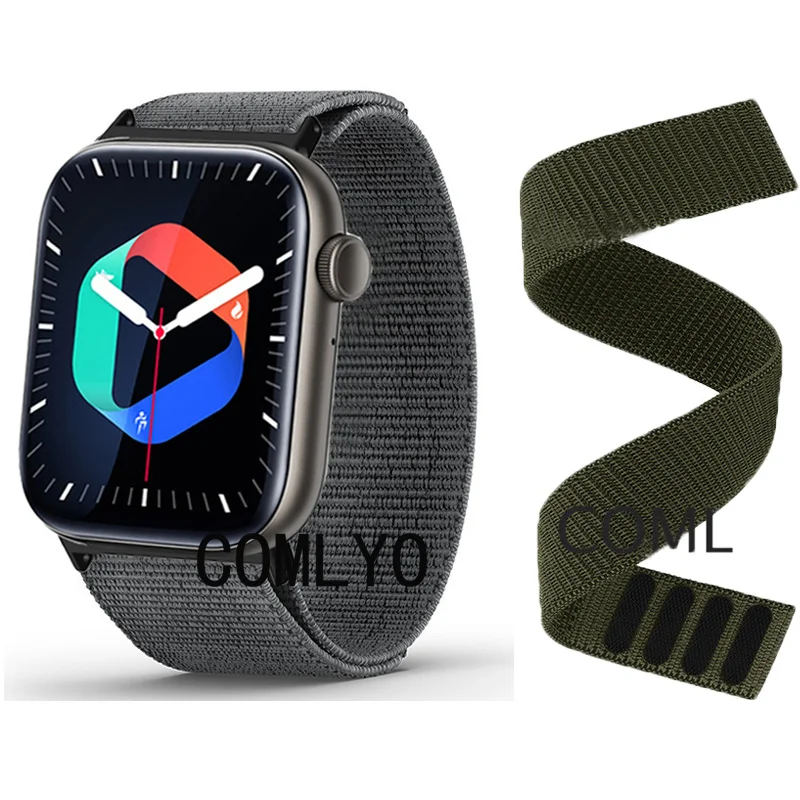 

For COLMI P45 Strap Nylon Watch Band Hook&Look Soft Belt