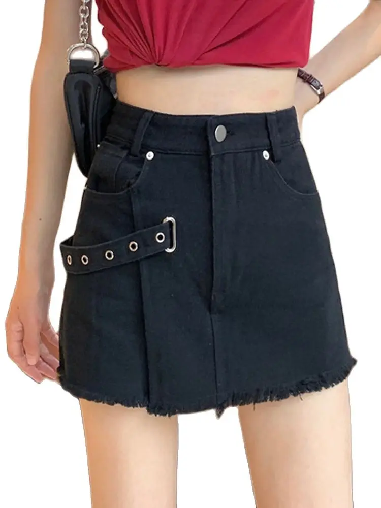 

Retro Denim Skirt 2022 Summer New High-Waisted Thin Denim Shorts Skirt Hip Denim Skirt Fashion Women'S Clothing