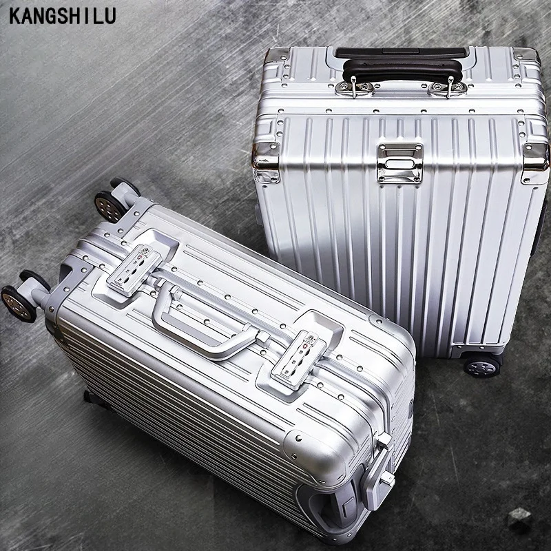 

Aluminum Luggage All Aluminum Magnesium Alloy Male and Female Universal Wheel Business TSA Customs Code Lock Travel Suitcase.