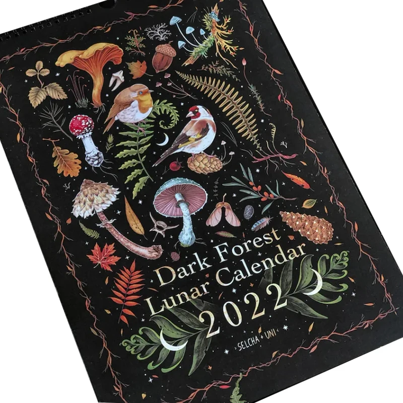 

Календарь с лунным лесом 2022, настенный календарь, дневник, обучение, работа, ежедневный календарь, расписание времени, Настенный декор для п...