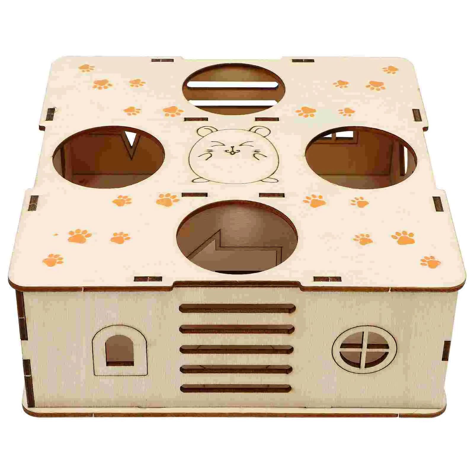 

1pc Hamster Wooden Maze Tunnel Small Animals Gerbil Labyrinth Pet Play