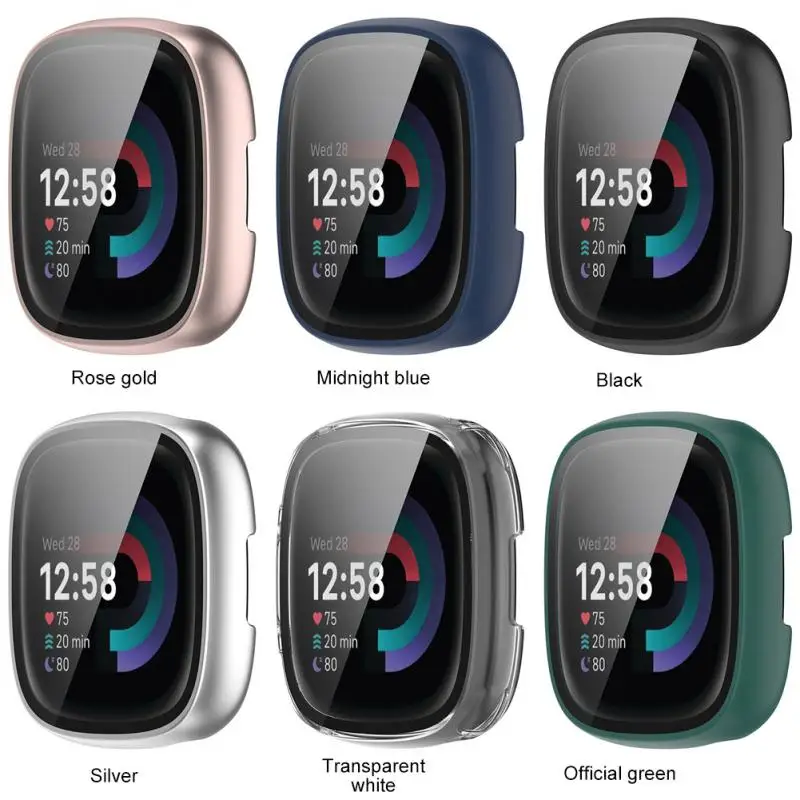 

Silicone Tpu Soft Glue Watch Case Screen Smartwatch Full Coverage For Fitbit Versa4/sense2 Shell Film Integrated Shell Skin