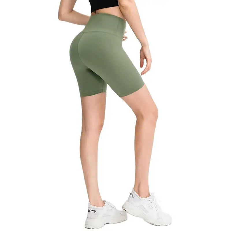 

2022 Spring New Yoga Shorts Women for Fitness High Waist Nylon + Spandex Nude Fabric No Seam Workout Gym Sporswear Sports