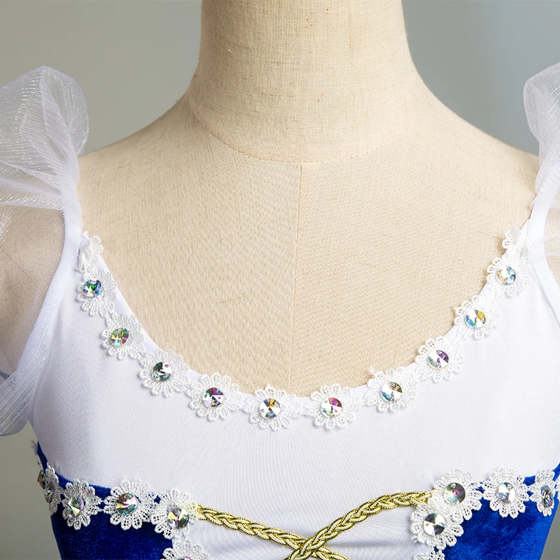 Юбка балетная длинная голубая для девочек детский костюм с лебедем и озером