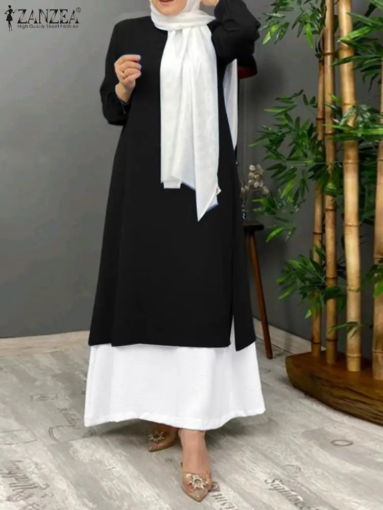 

Модное мусульманское платье ZANZEA, женская одежда в исламском стиле, Элегантное Длинное платье, свободный сарафан, праздничные платья, Абая, кафтан, платья