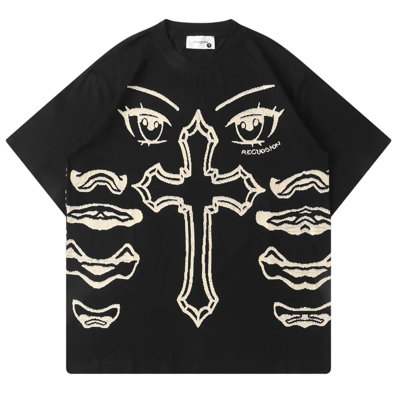 

Футболка Мужская/женская оверсайз с принтом «крест глаза»