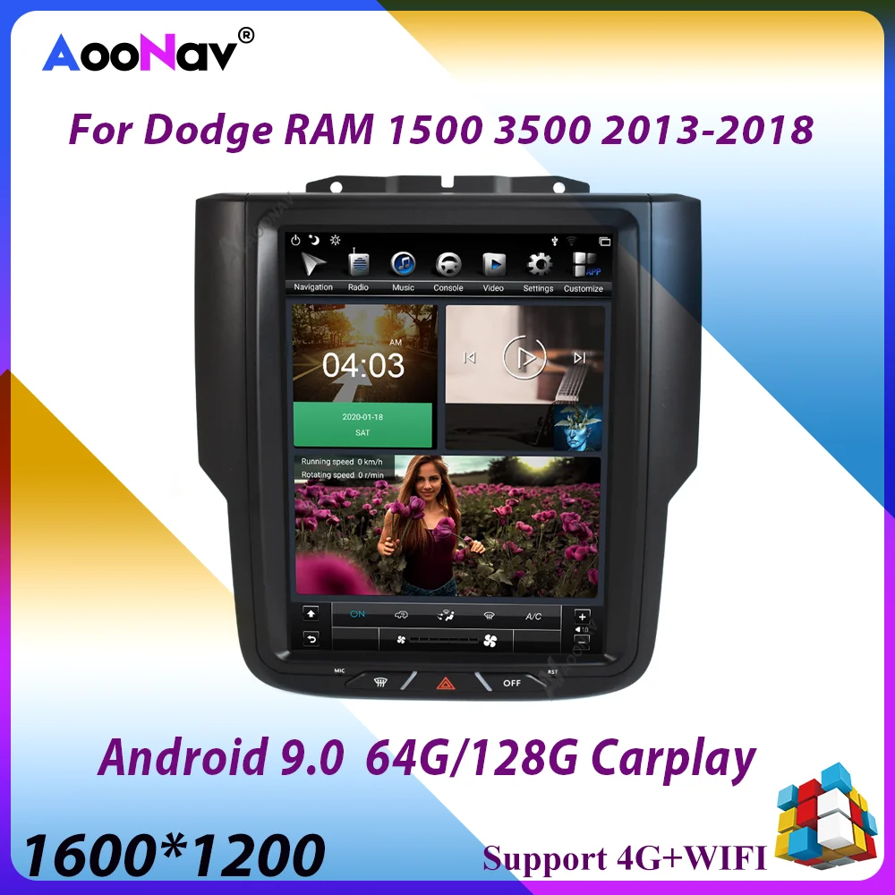 

Автомобильный радиоприемник в стиле Tesla на Android для Dodge RAM 1500, 2014, 2015, 2016, 2017, 2018, автомобильный стерео GPS-навигатор, автомобильный мультимедийны...