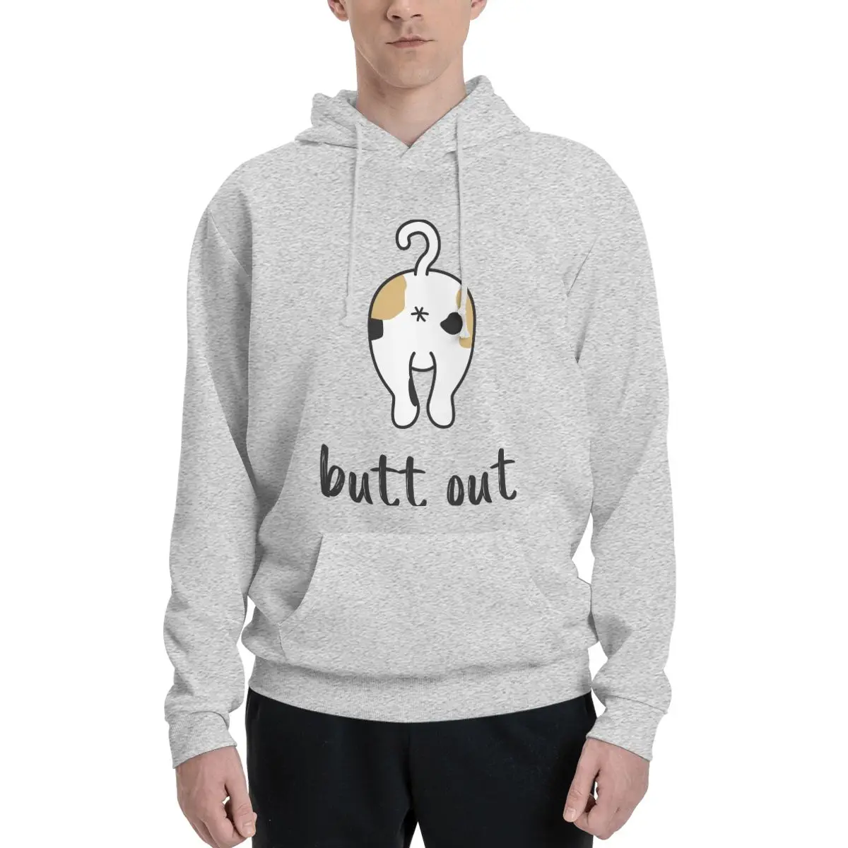 

Cat Butthole Butt Out Polyester Hoodie Men's sweatershirt Warm Dif Colors Sizes