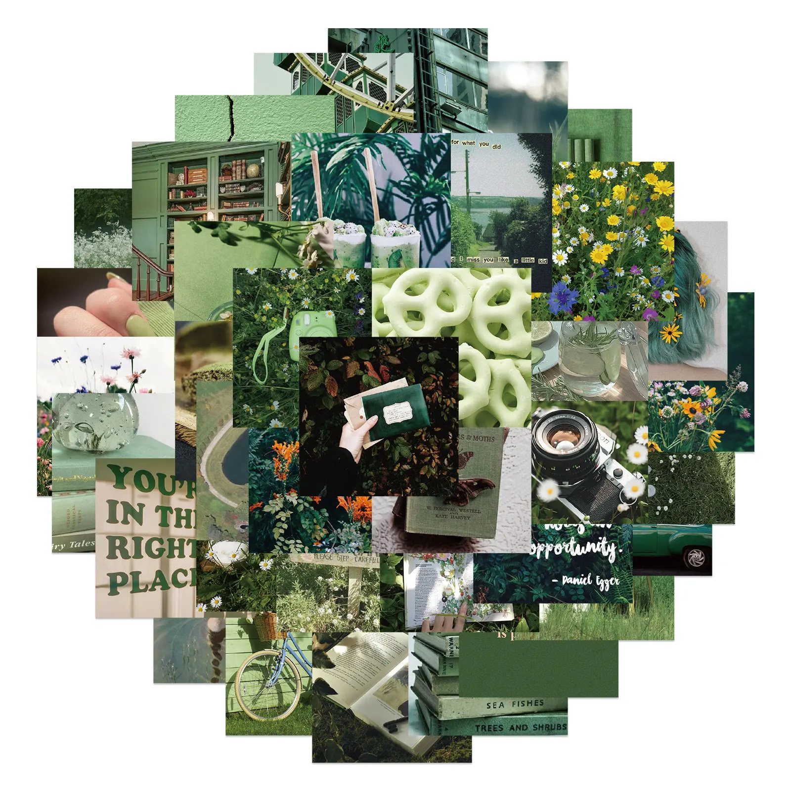

10/30/56Pcs Ins Style Green Nature Landscape Stickers Decals Aesthetic DIY Phone Luggage Laptop Scrapbook Wall Sticker For Kids