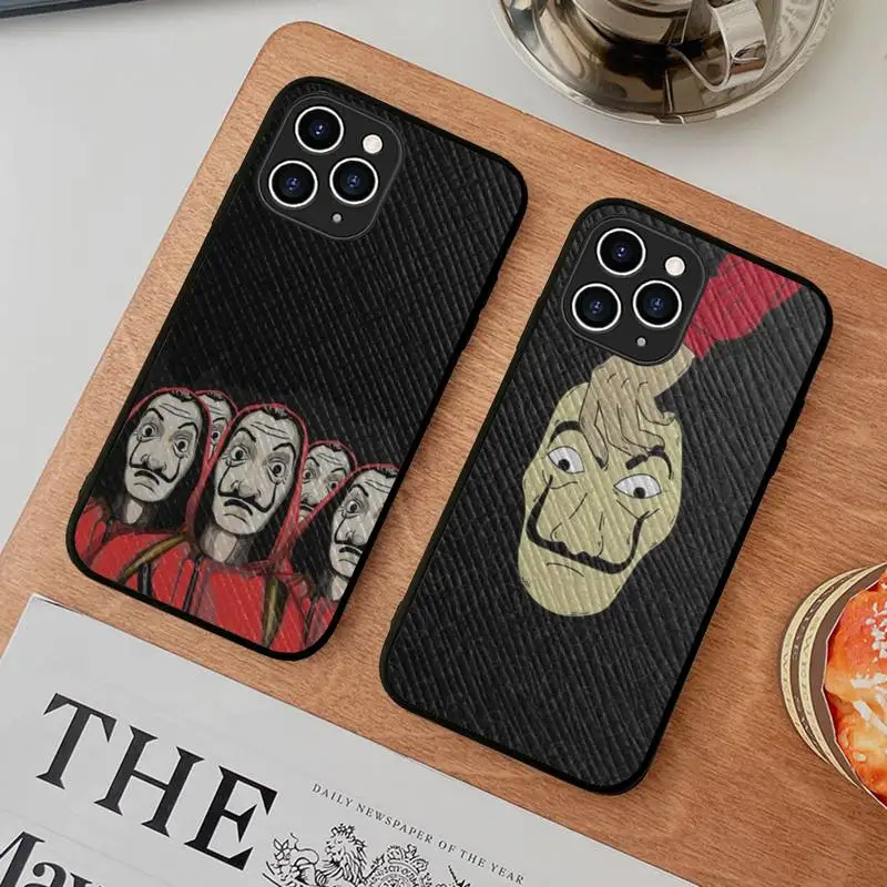 

Spain TV Money Heist House Paper La Casa de papel Phone Case Hard Leather Case for iPhone 11 12 13 Mini Pro Max 8 7 Plus SE