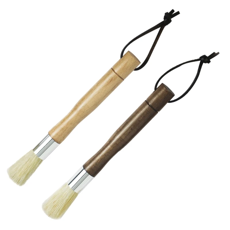 

Handle Coffee Brush Natural Bristles Coffee Grinder Cleaning Brush Dusting Espresso Brush for Bean Grain Coffee