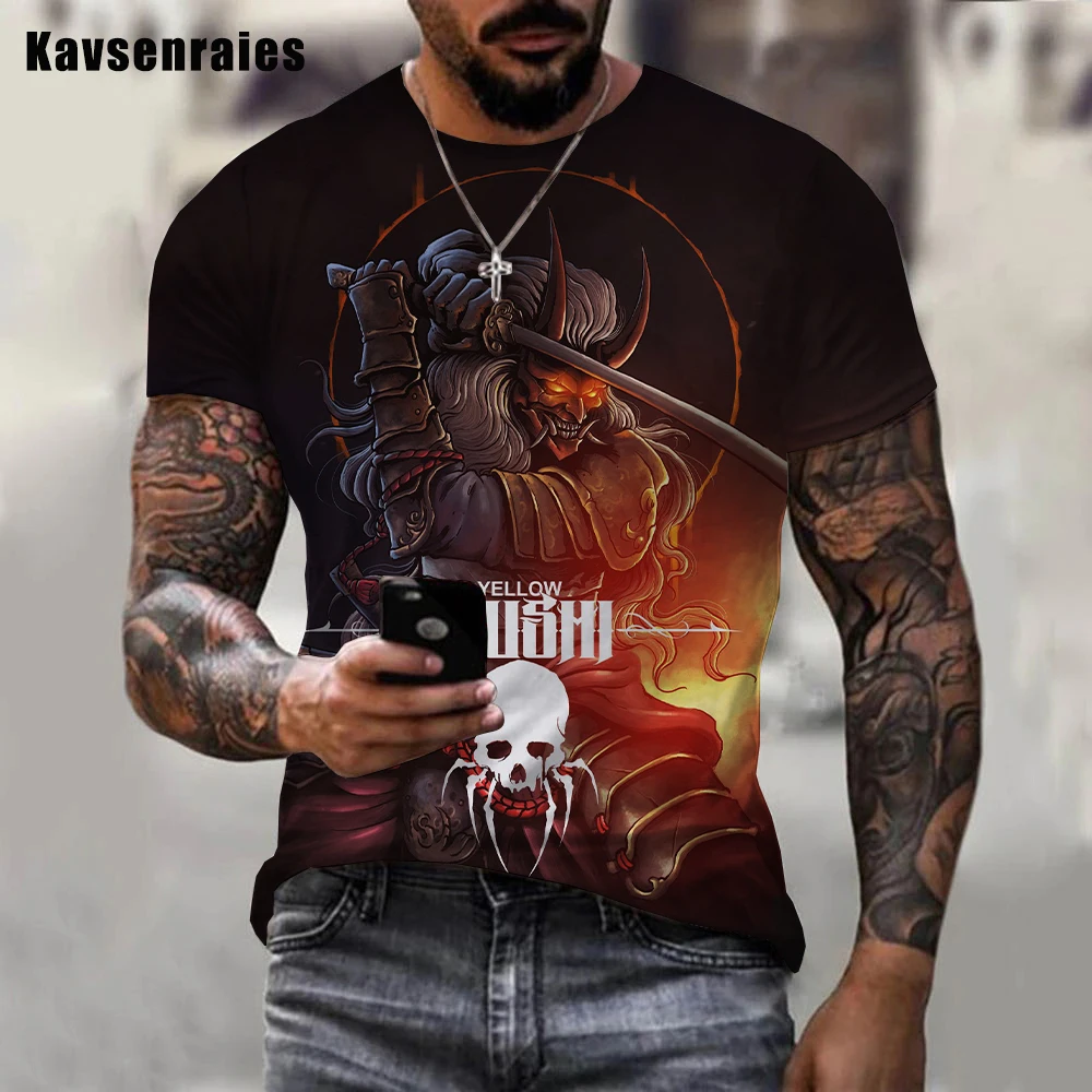 

2022 New Fashion Samurai Printed 3D T-shirt Boys Girls Summer Casual Short Sleeve Horror Harajuku Streetwear Tops Men Clothing
