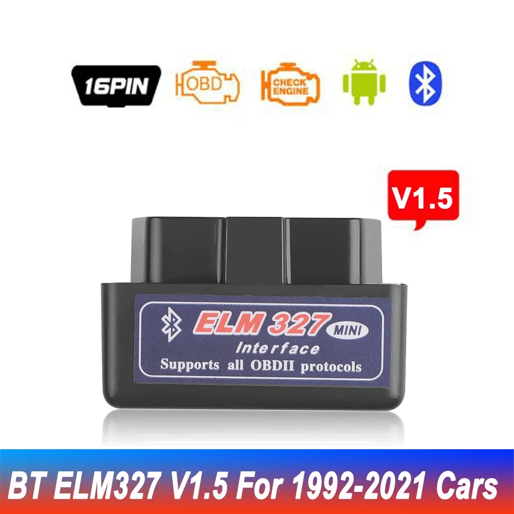 OBDII OBD 2 16-контактный интерфейс V2.1 ELM327 OBD2 Мини-считыватель кодов Инструмент сканирования Bluetooth Автомобильный сканер Диагностический инструмент для телефона Android (art.: 3920d1985eb98) - 3920d1985eb98