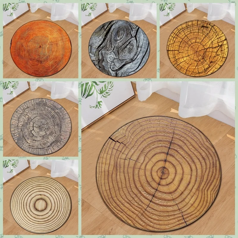 

Tree Ring Carpet Computer Chair Mat Living Room Coffee Table Mat Home Children's Games Non-slip Rug Bathroom Entrance Door Mat