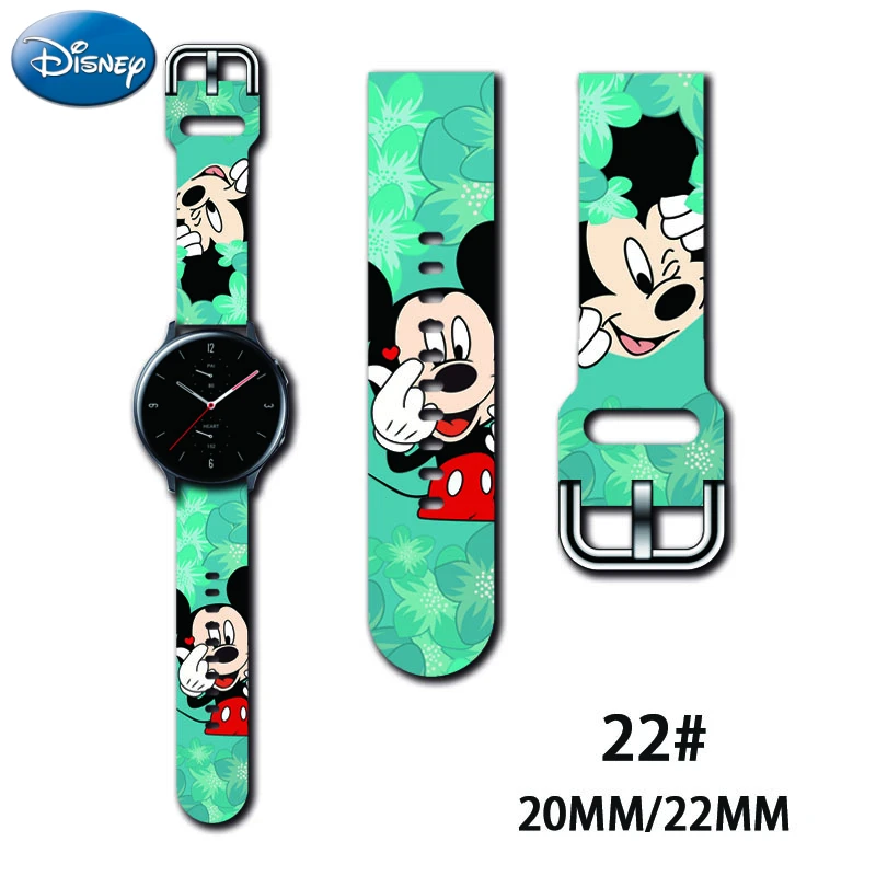 Disney-reloj inteligente de silicona, accesorio de pulsera de 20MM con diseño de Mickey, compatible con Samsung Galaxy Watch 4, Gear S3, Huawei GT2 Pro, 22mm
