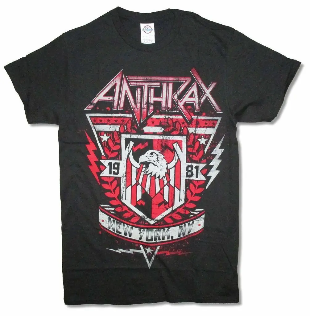 

Anthrax 1981 Crest New York NY Black T Shirt New Band Merch