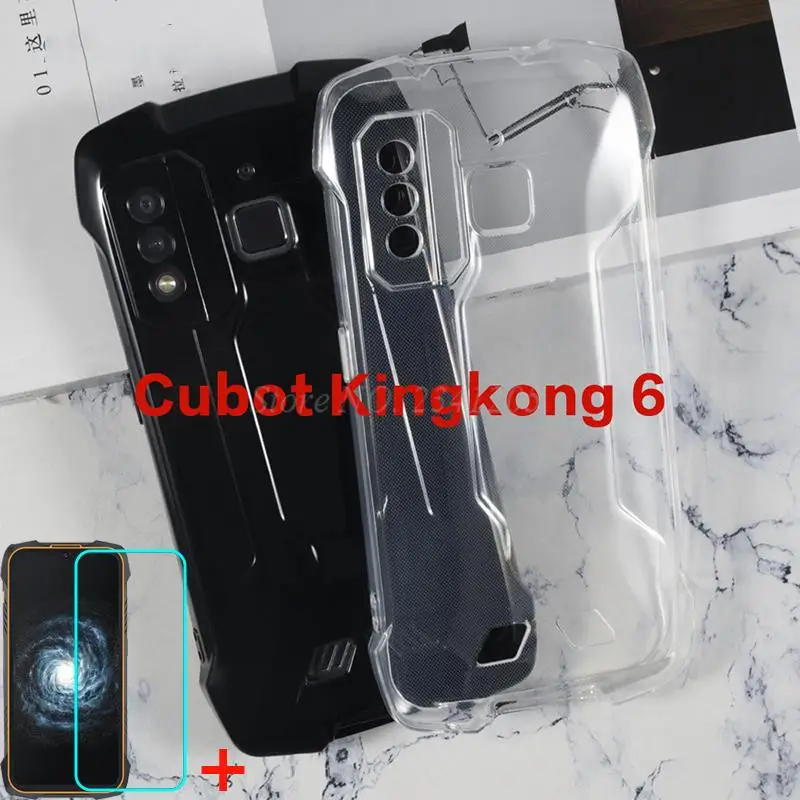 Защитный стеклянный чехол 2 в 1 для Cubot KingKong 6 Silicon Caso Soft TPU Transparent чехол для телефона on Etui Cubot King Kong 6 Pelicula