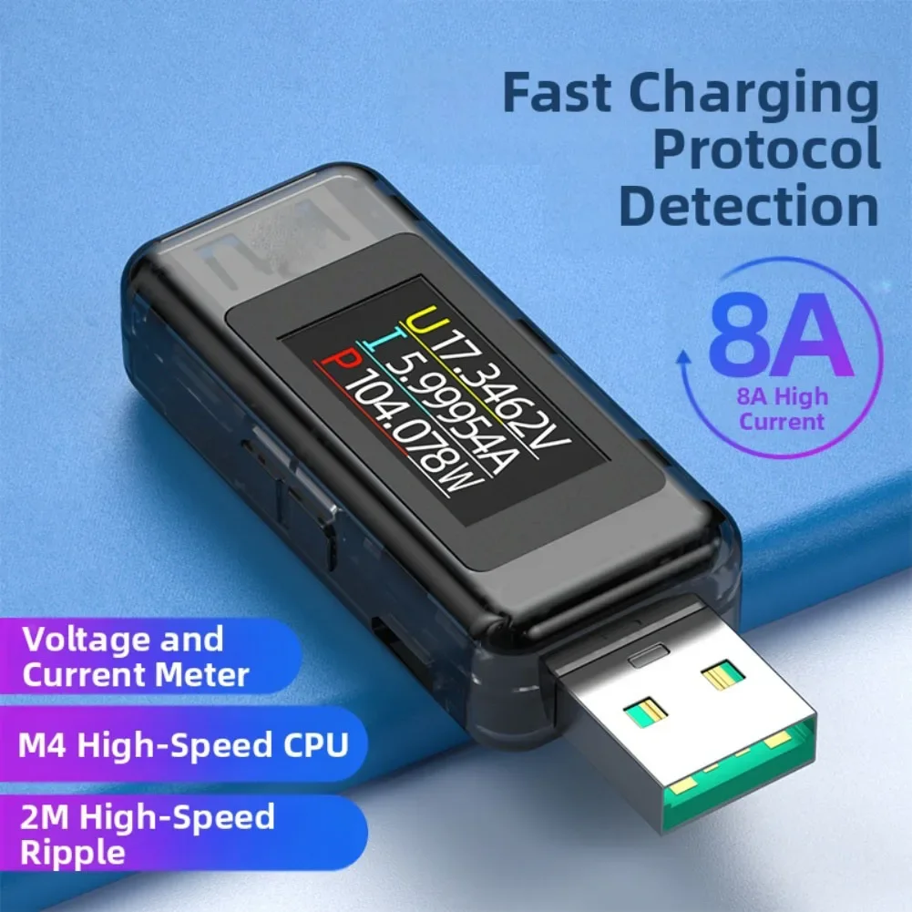 Фото 1 шт. A2Q серии USB-тестер напряжения и тока 8A 120 Вт детектор тока для монитора выходная мощность детали электроинструмента №1