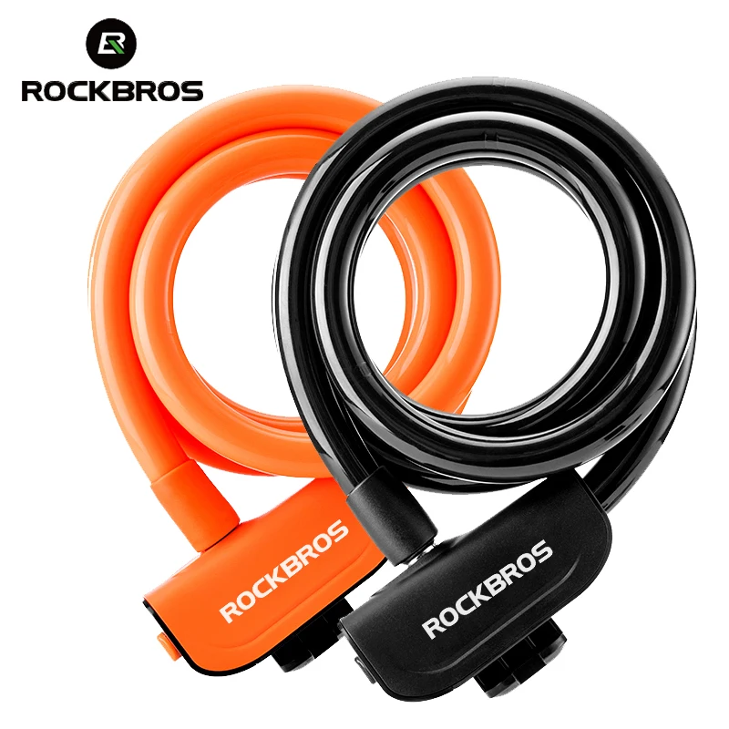 

ROCKBROS Memory Steel Cable Bicycle Lock Portable MTB Road Bike Motorcycle Anti-theft Accessories PVC Cover Locker Door Key Lock