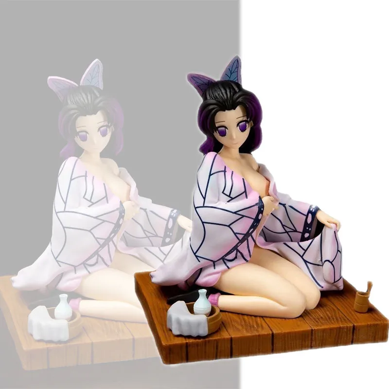 

Серия красивых девушек Kochou Shinobu Yukata, фигурка сидя из ПВХ 17 см, Аниме Сексуальная Коллекционная модель, кукла, игрушка, настольное украшение