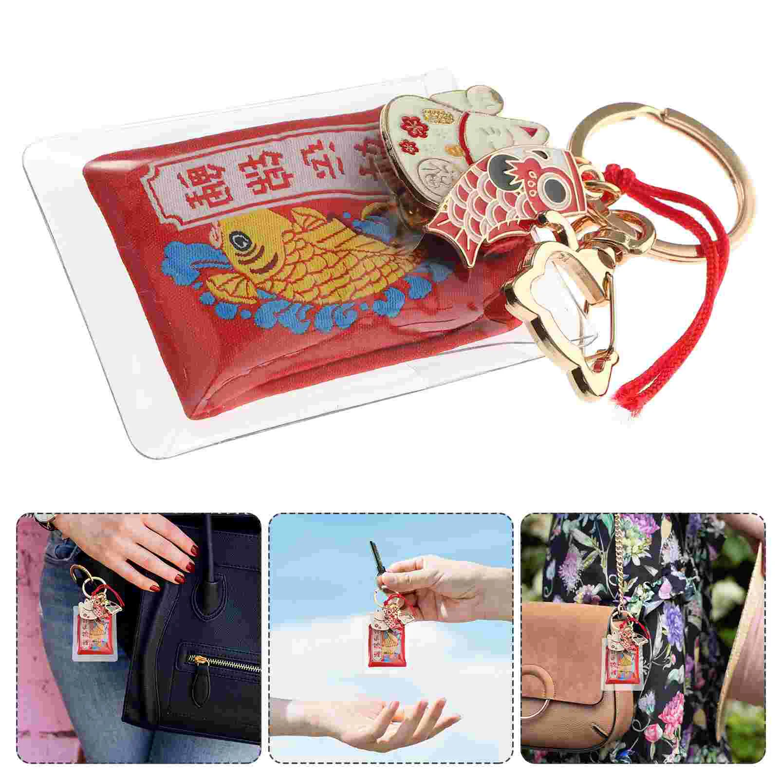 Blessing Keychain Omamori Charm Fade-resistant Fortune Japanese Accessories Luck Purse Ornament Cloth Metal Rock Stone