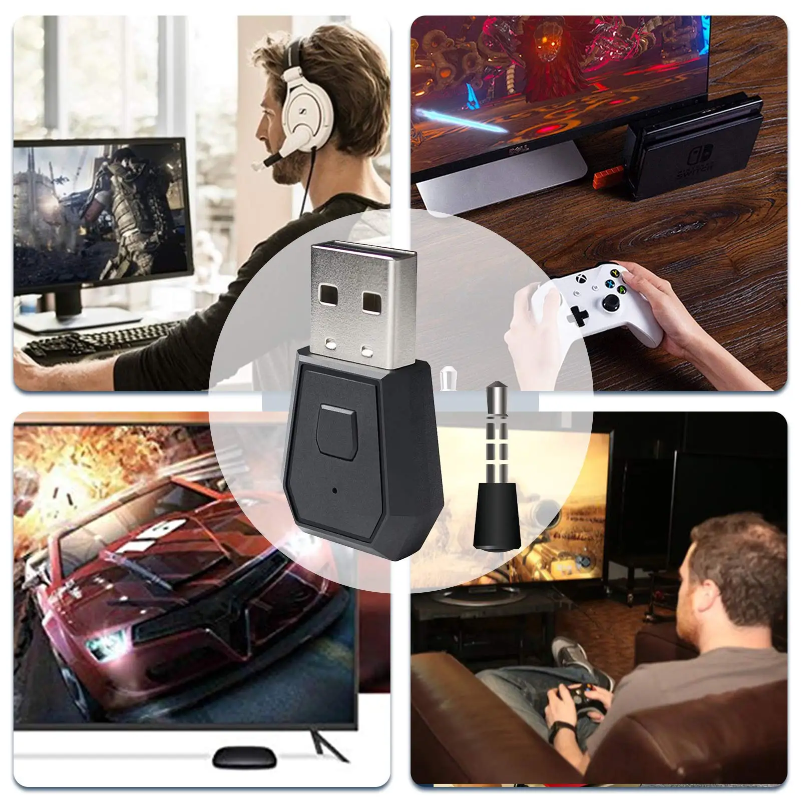 Беспроводной Bluetooth-адаптер для PS4 мини-адаптер гарнитуры PS5 с USB 4 0 передатчики