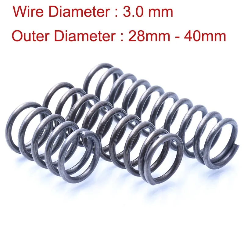 

2 Pcs Black Compression Spring Wire Dia 3.0mm Pressure Big Springs Outer Dia 28mm-40mm Length 30mm-100mm Steel Material for Diy