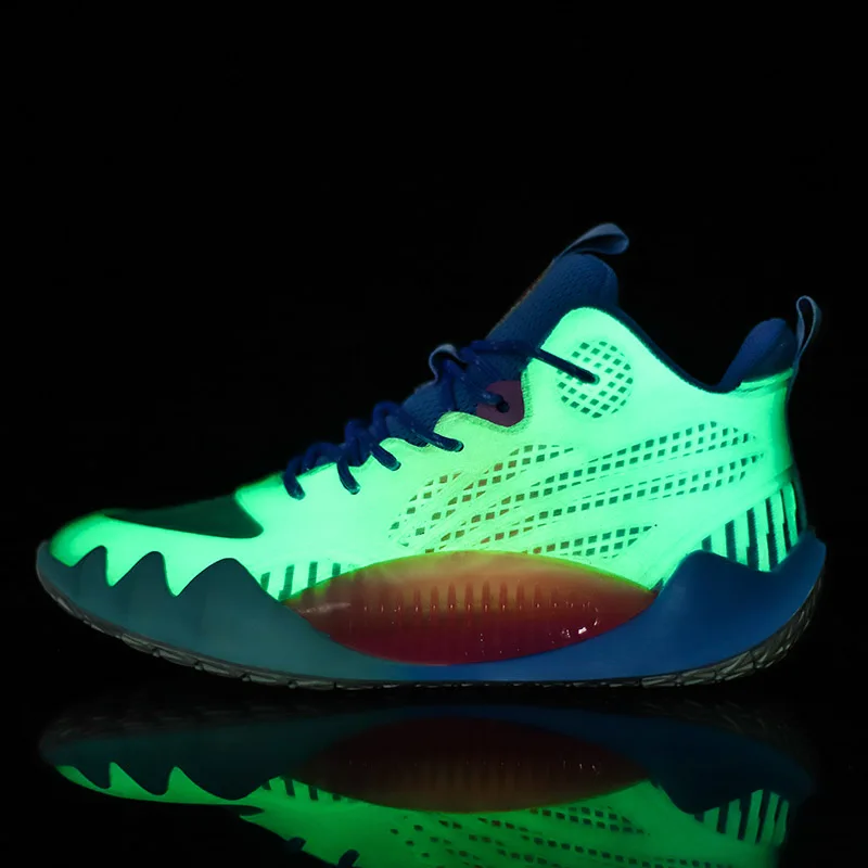 Color Tread mesh surface breathable high-quality MD outsole luminous basketball shoes 36-45