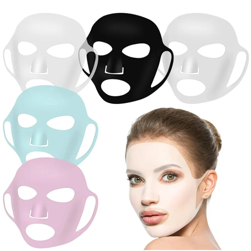 

1 Pcs Silicone Moisturizing Mask Reusable Travel Stand Sheet Mask Hanging Ear Mask Cover Prevents Evaporation Beauty Skincare