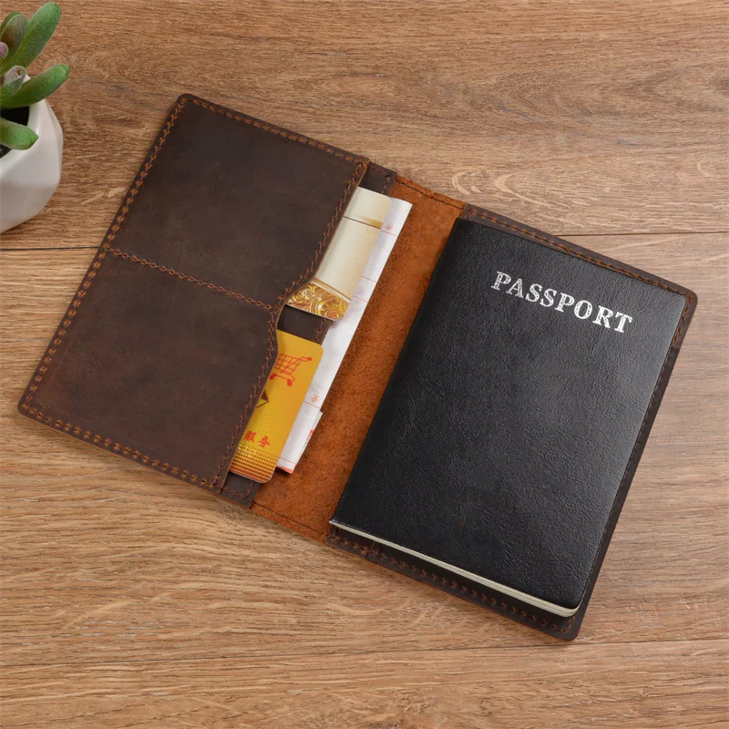 Leather Passport Sleeve Travel Boarding Document Bag Storage This Handmade Leather Protective Sleeve Passport Wallet 1Pcs travel