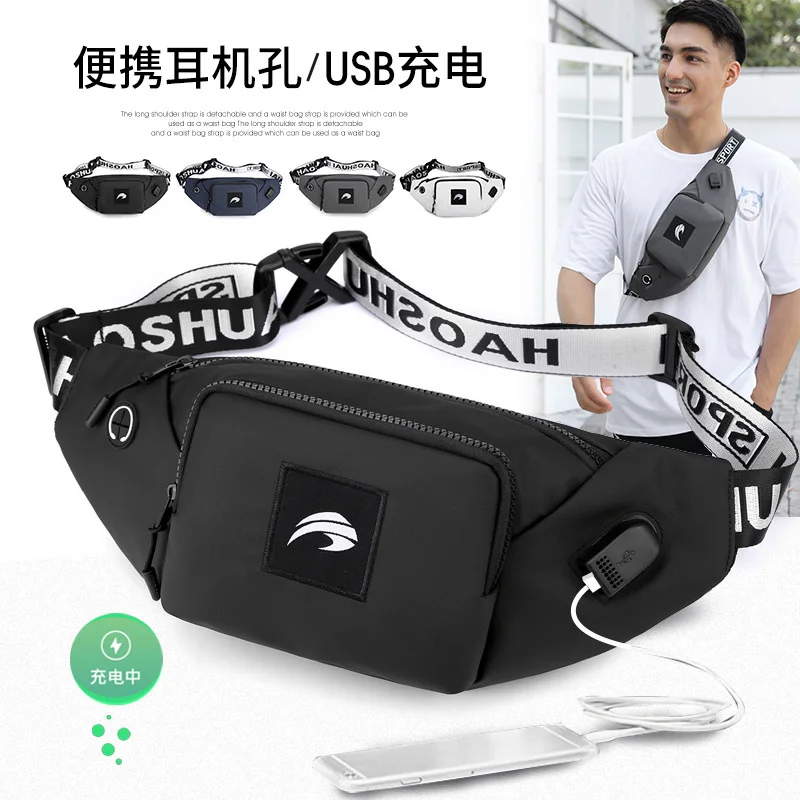 New outdoor running waist bag multifunctional leisure chest Bag Messenger Bag men's sports cycling bag storage mobile phone bag