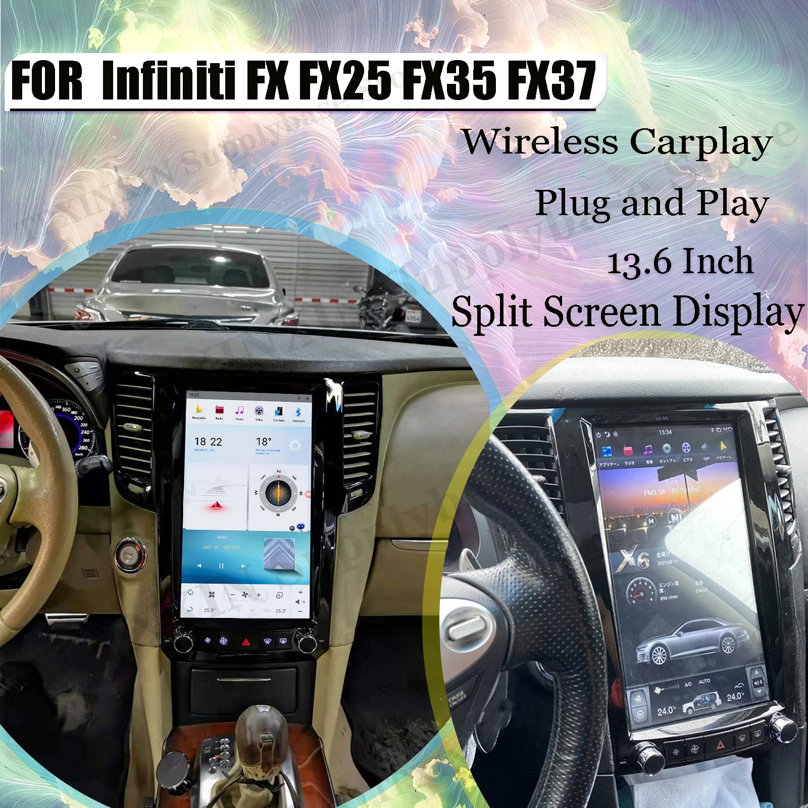 Qualcomm Tesla Screen Android 11 Car Radio For Infiniti FX FX25 FX35 FX37 2009 2010 2011 2012 2013 QX70 2013 2014-2016 Head Unit