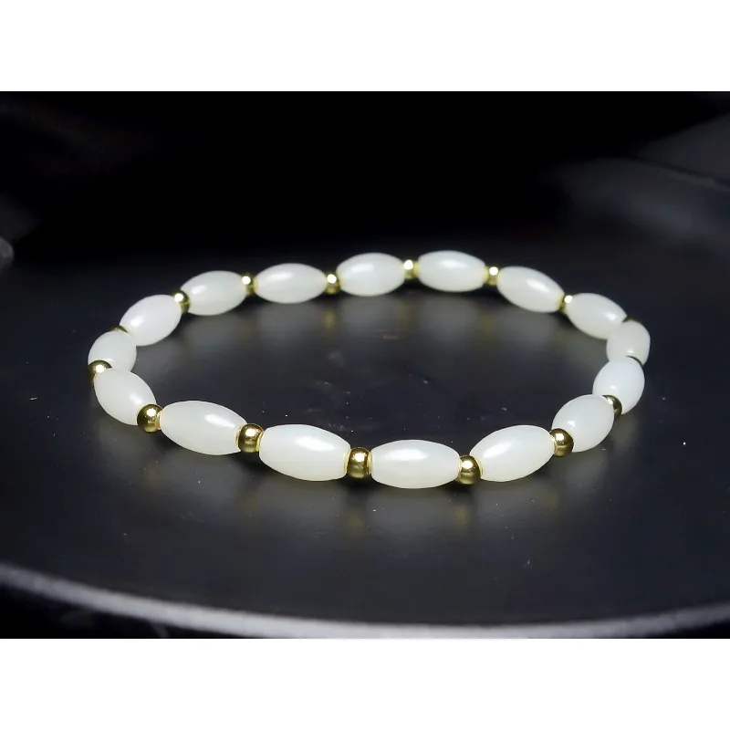 Натуральный белый нефритовый браслет Hetian Модный Универсальный Мужской и женский