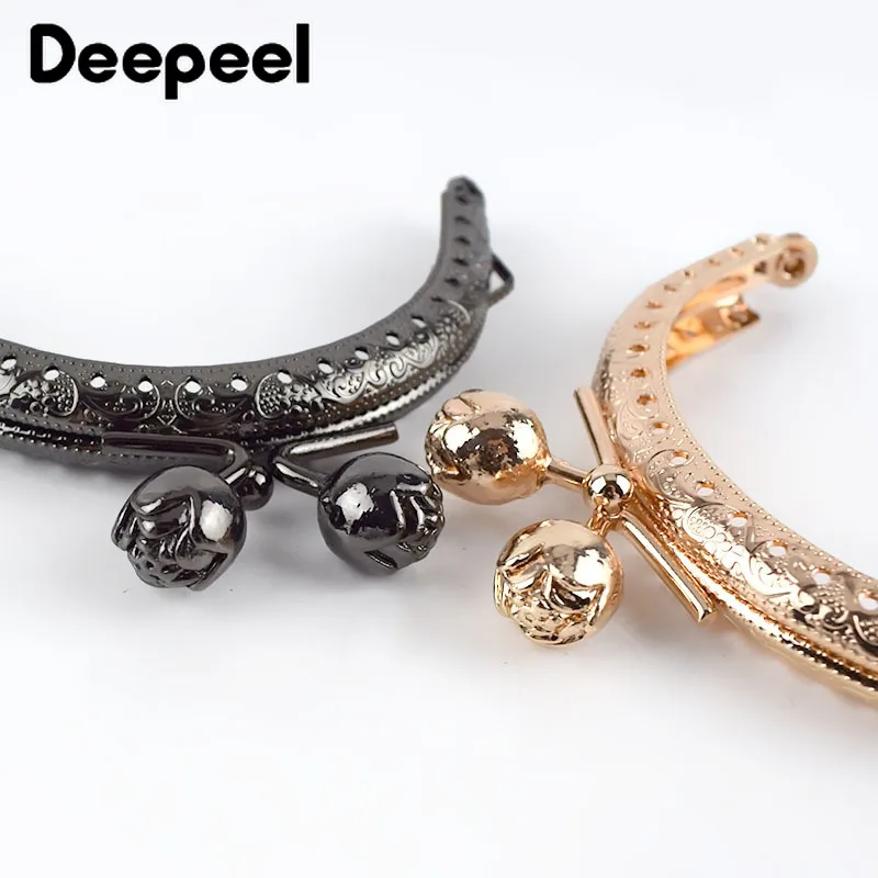 5/10 шт. Металлическая рамка для кошелька Deepeel 8,5 см с креплениями для шитья, застежкой для сумок с розовым замком-поцелуем, ручкой и аппаратурой для аксессуаров ручных сумок