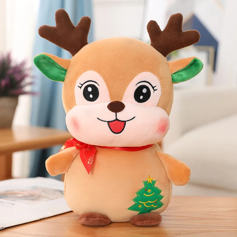 

1pc 28cm Cartoon Cute Plush Deer Toy Stuffed Elk Snowman Animal Pillow Dolls Xmas Gift For Children Birthday Home Decor
