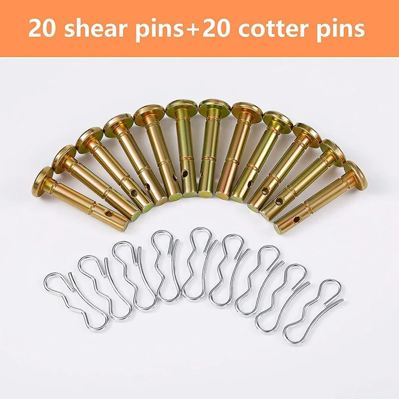 

VOTO 40 PCS Shear Pins and Cotter Pins 738-04124 and 714-04040 Replacement Shear Pin and Bow Tie Lock Cotter Pin Kit Promotion