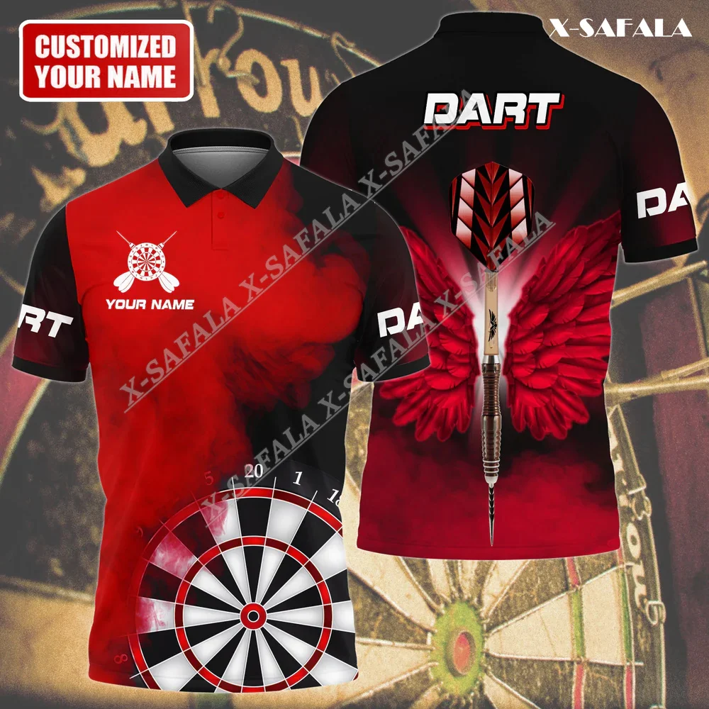 

Custom Name Cool Darts 3D Print Athlete Unisex Polo Shirts Casual Top For Men And Women Uniform Gifts for Darts Players