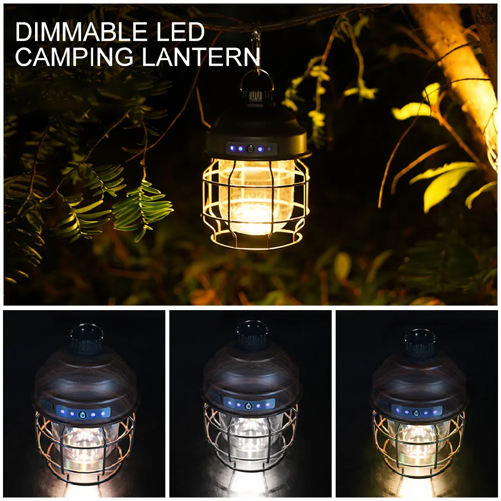 

LED Tent Lamp Outdoor Camping Light Three-speed Adjustment Portable Emergency Light Portable Lantern Working Lighting Flashlight
