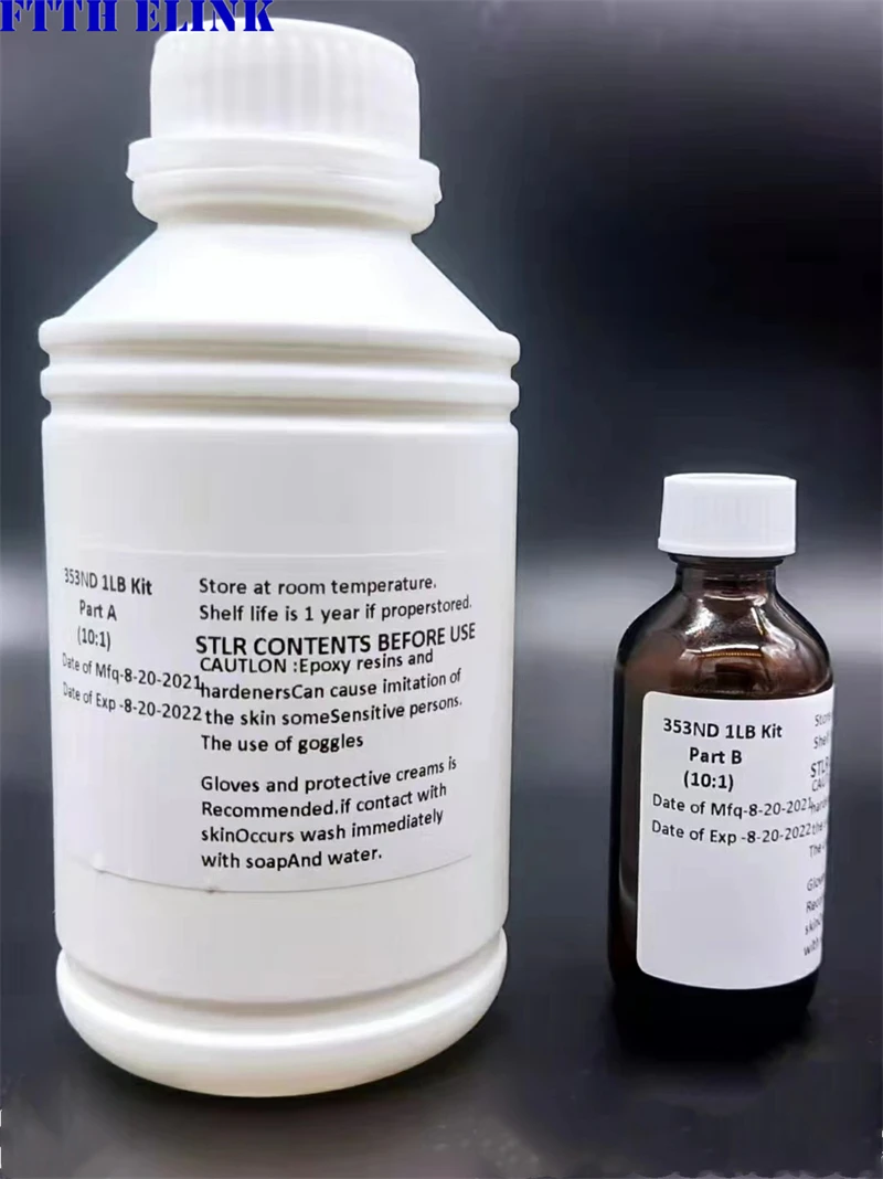 353ND epoxy glue resin AB two-component glue for optical fiber jumper bonding curing fast connection Chinese made 353ND epoxy glue resin AB two-component glue for optical fiber jumper bonding curing fast connection Chinese made