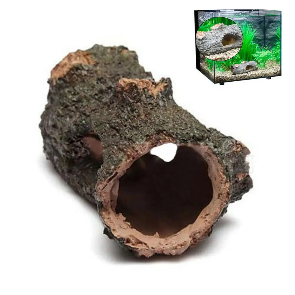 

Aquarium Hollow Tree Tunnel Cave Ornament Fish Shrimp Turtle Hiding Shelter Fish Tank Decorations Accessories
