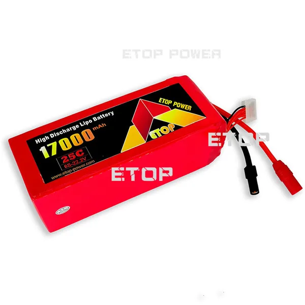 

ETOP Lipo Battery 17000mAh 25C 6S 22.2V For UAV drone Agricultural aircraft Battery