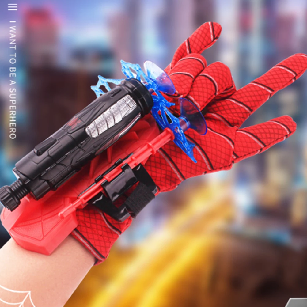 

Marvel Spiderman Figure Launcher Toy Kids Plastic Cosplay Glove Set Hero Launcher Wrist Toy Set Funny Toys Boy Children's Gift