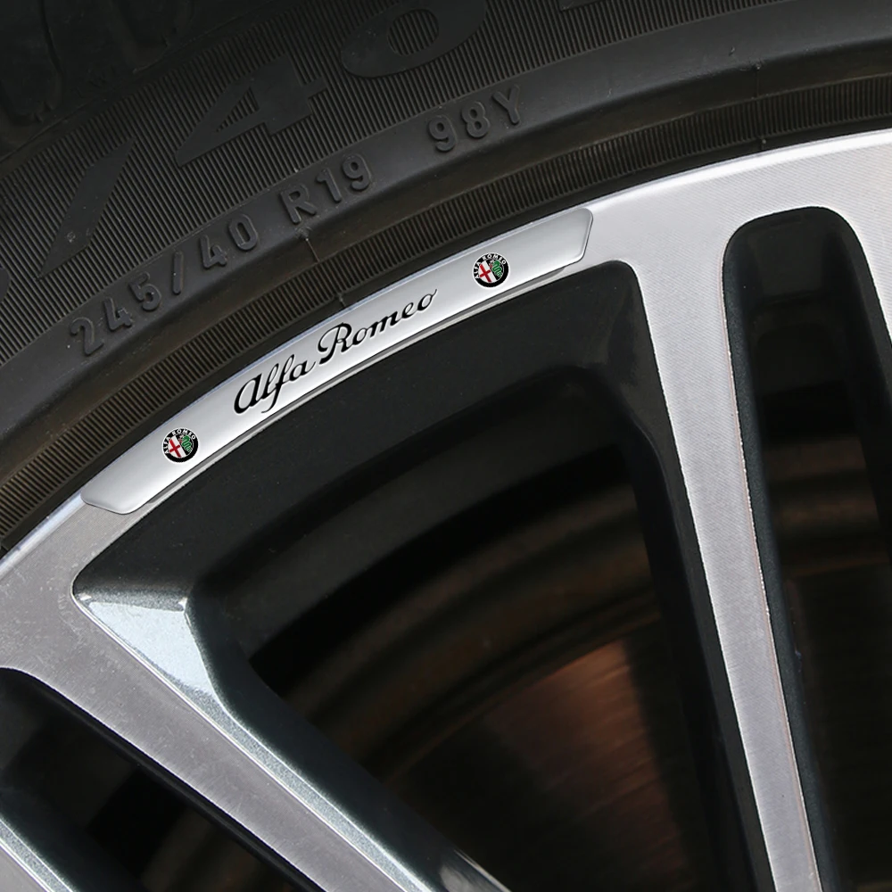 4 шт. алюминиевые наклейки на обод автомобиля авто эмблема декоративные для Alfa Romeo