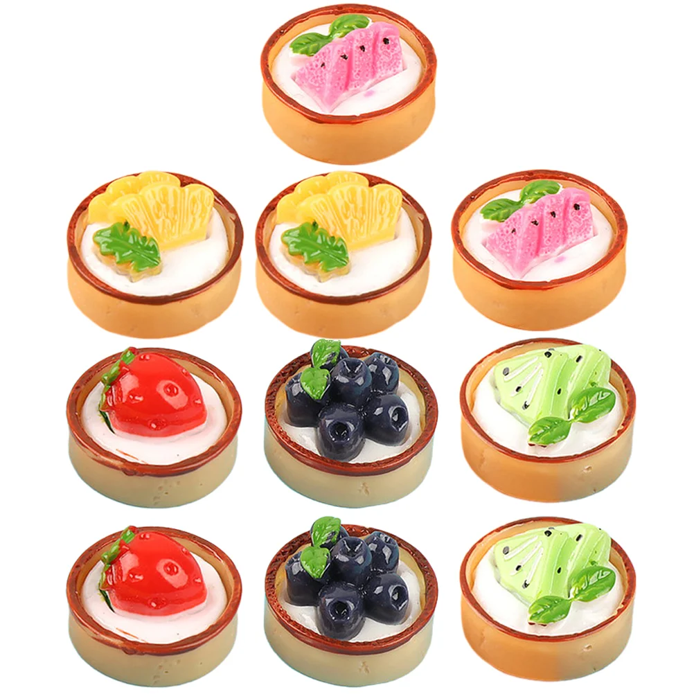 

10 Pcs An Fittings Fake Desserts Cake Model Lifelike Cakes Cream Gum Decor Resin Simulation