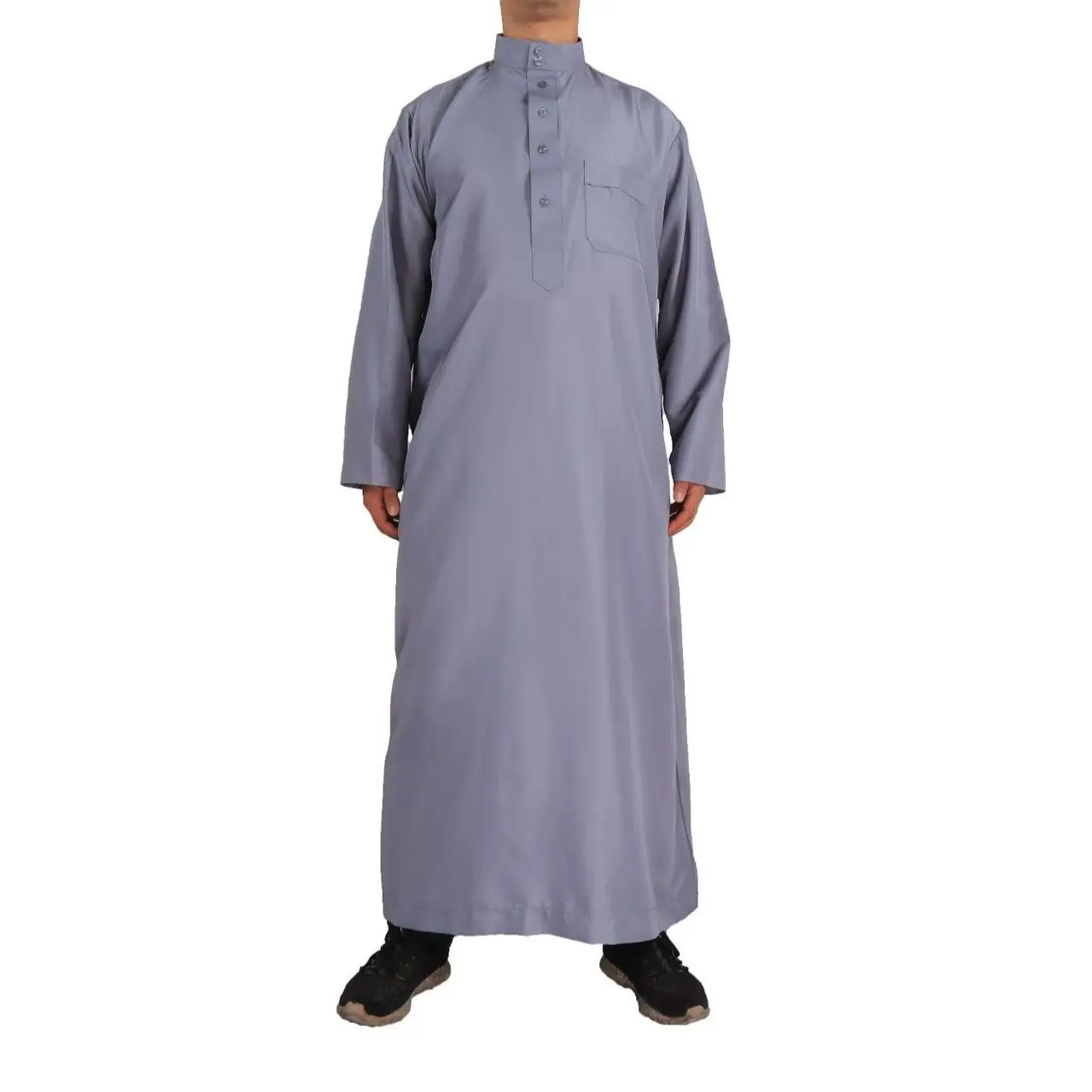 New Men Jubba Thobe Muslim Robe Arabic Turkish Islamic Clothing Abaya Dubai Kaftan Long Sleeve Soild Saudi Arabia Clothes
